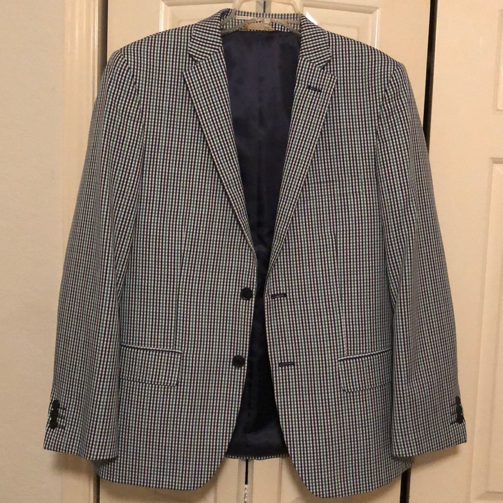 Men’s Navy / Green / White Small Checkered Jacket